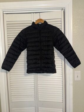 Amazon Essentials Kids Black Quilted Packable Puffer Jacket - 12/XL